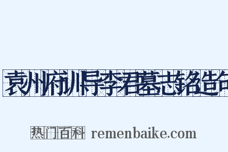 袁州府训导李君墓志铭造句是什么意思的图片